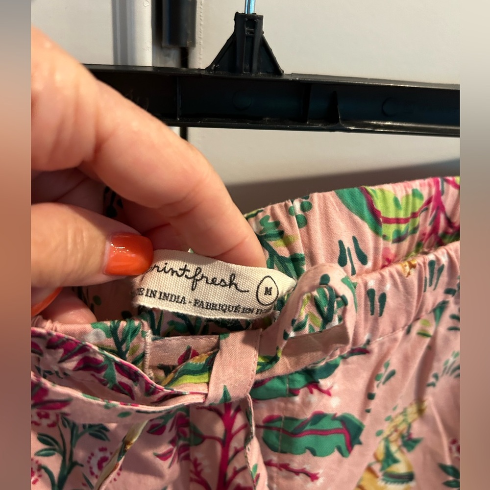 Printfresh cami set with cropped pants. Pink Camels Courtyard size Medium - Picture 12 of 12